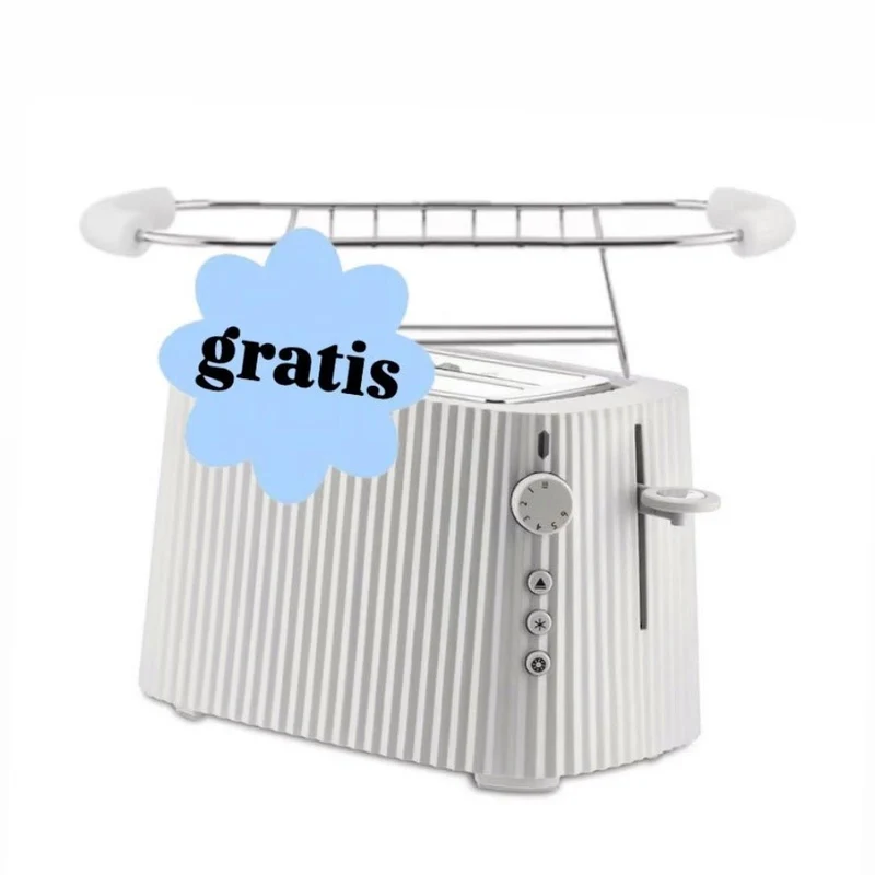 Alessi Toaster Plissé + Gratis Aufsatz Weiß