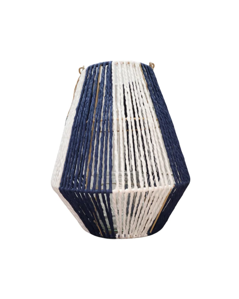 Maritime Laterne blau/weiß von Van der Leeden