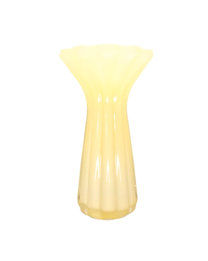 Gelbe florale Blumenvase von Clayre & Eef