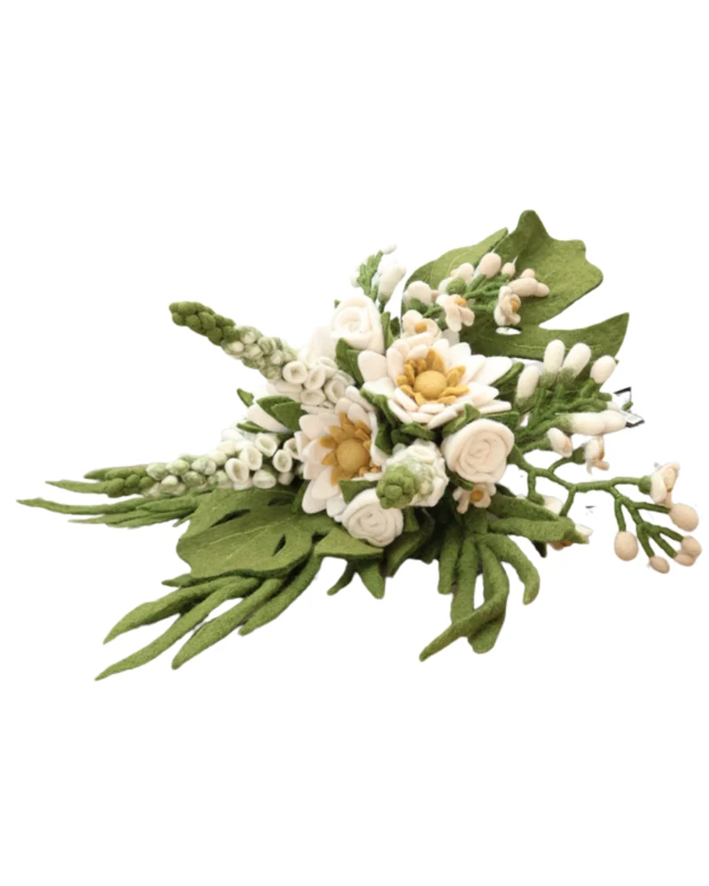 Großer Hochzeits-Blumenstrauß aus Filz