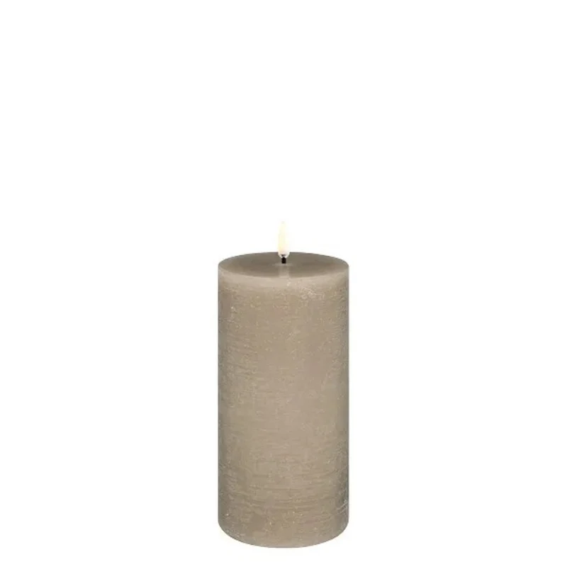 Flammenlose LED Stumpenkerze Rustic Sandstone 7,8x15cm - Uyuni