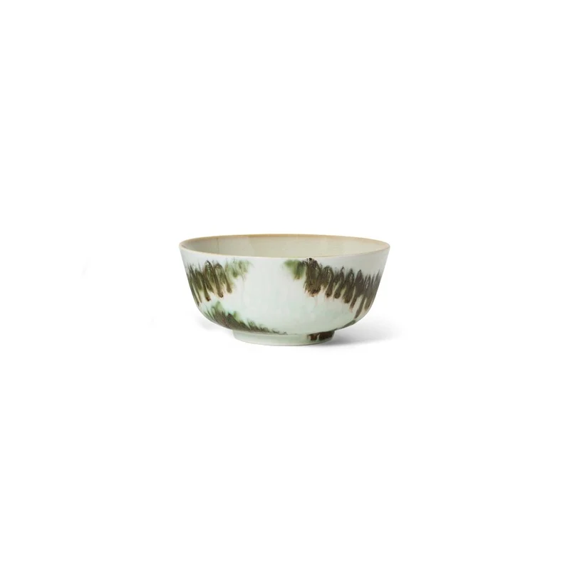 Ramen Schale Minimalist Grün-Braun 70s Ceramics - HKliving