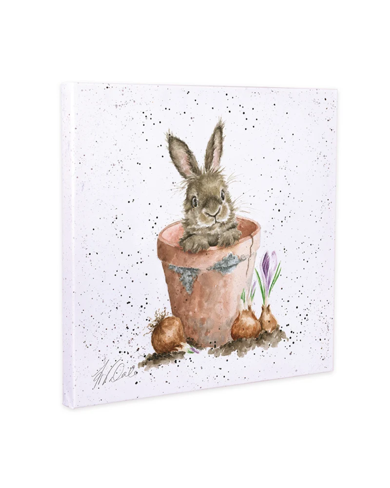 Hase auf Leinwand "The Flower Pot" von Wrendale Designs