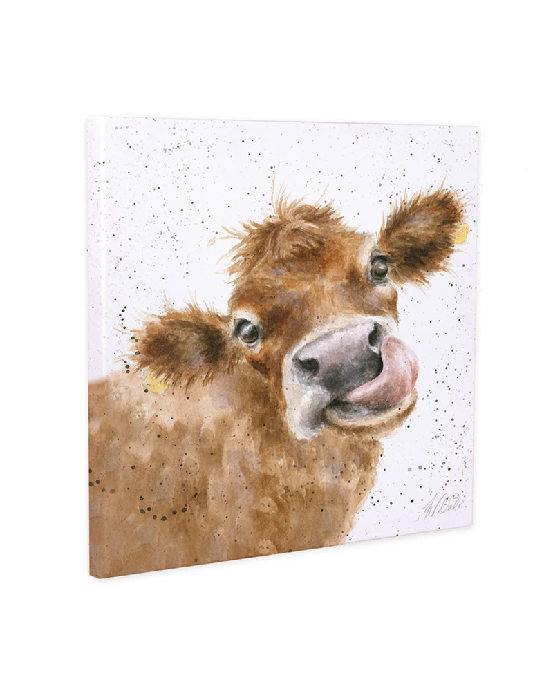 Kuh auf Leinwand "Mooooo" von Wrendale Designs