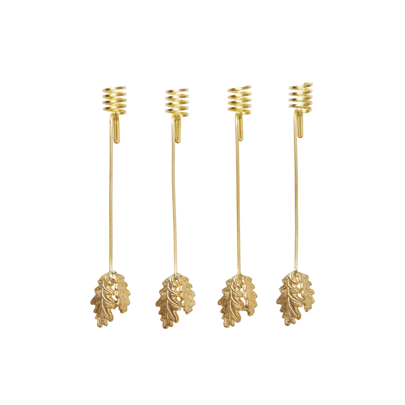 Weihnachtsbaum Kerzenhalter Oak Leaf Brass - ferm LIVING