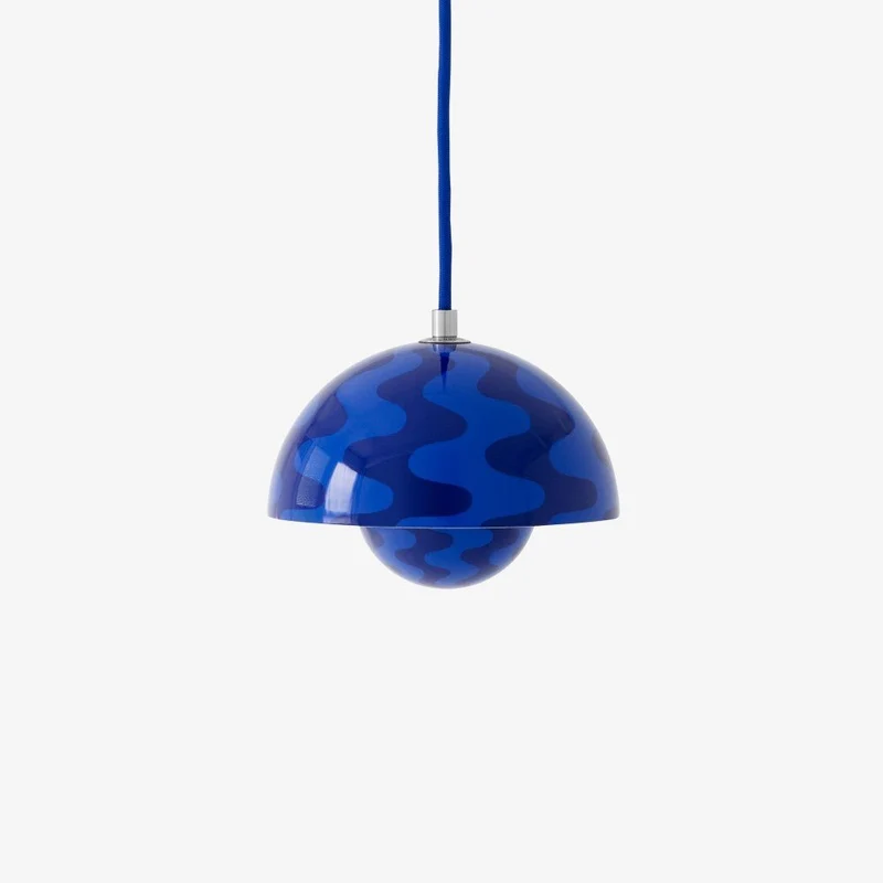 VP10 Flowerpot Pendelleuchte kobalt/twilight blau Muster - &Tradition
