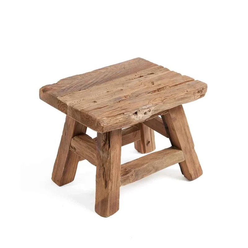 Vintage Teakholz-Hocker YOKE S