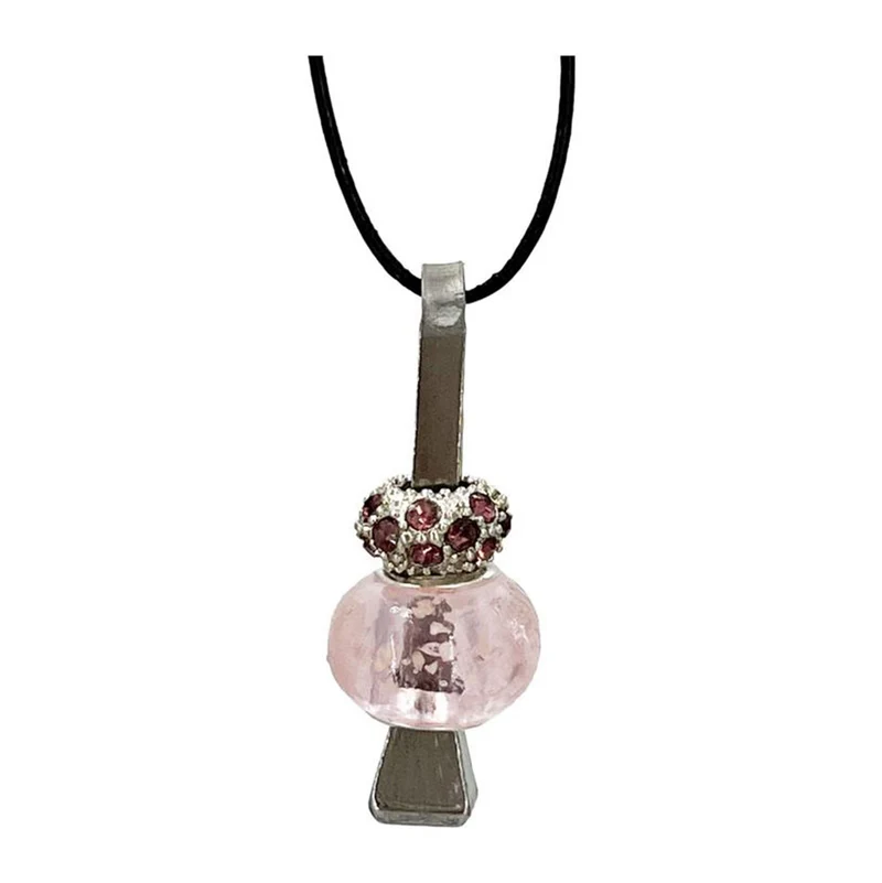 Hufnagel Schmuck mit rosa Perle und Glitzerring