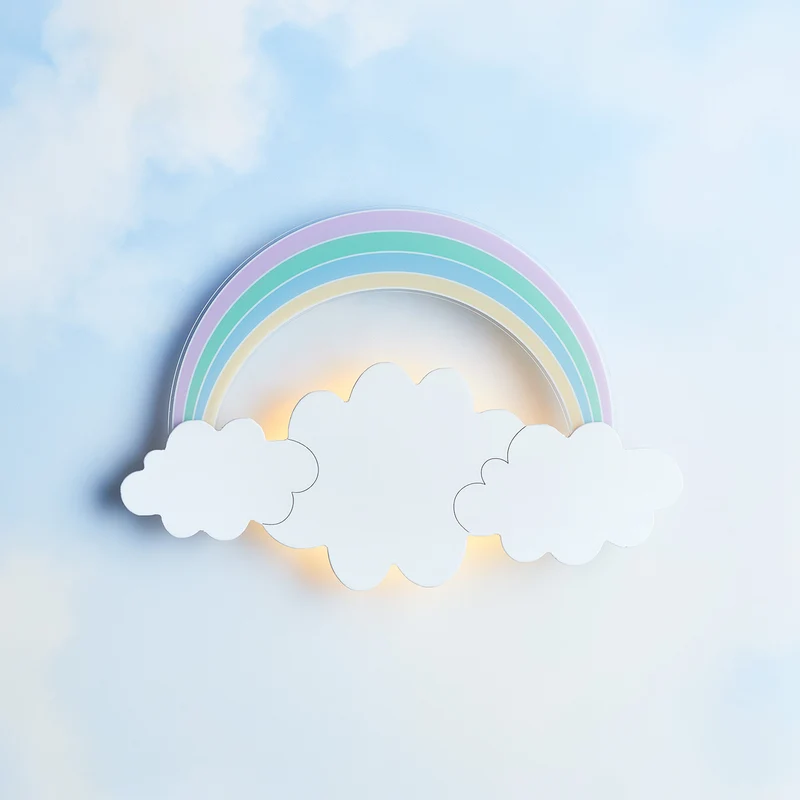 Regenbogen und Wolke Wandlampe Kinderzimmer
