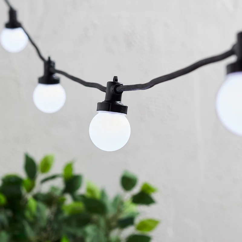 Pro Connect 80m 160er Party Lichterkette weiß koppelbar schwarzes Kabel