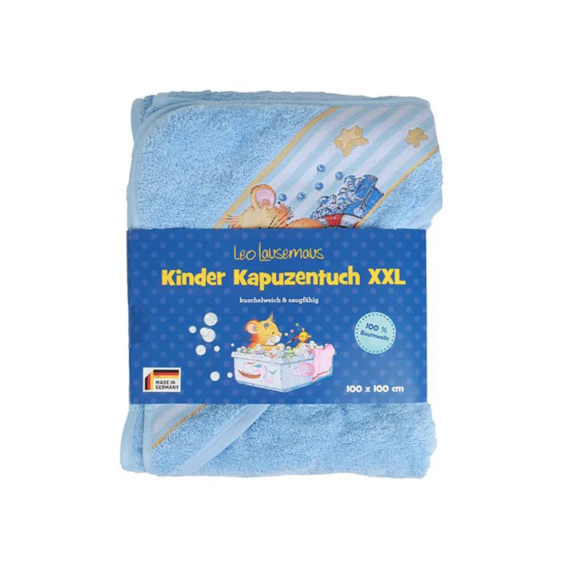Kinder Kapuzenhandtuch Leo Lausemaus