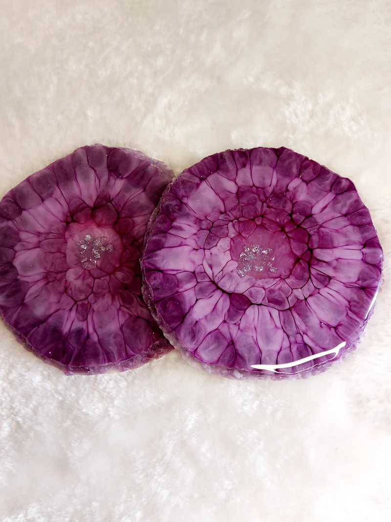 Resin Untersetzer 2er Set Lila