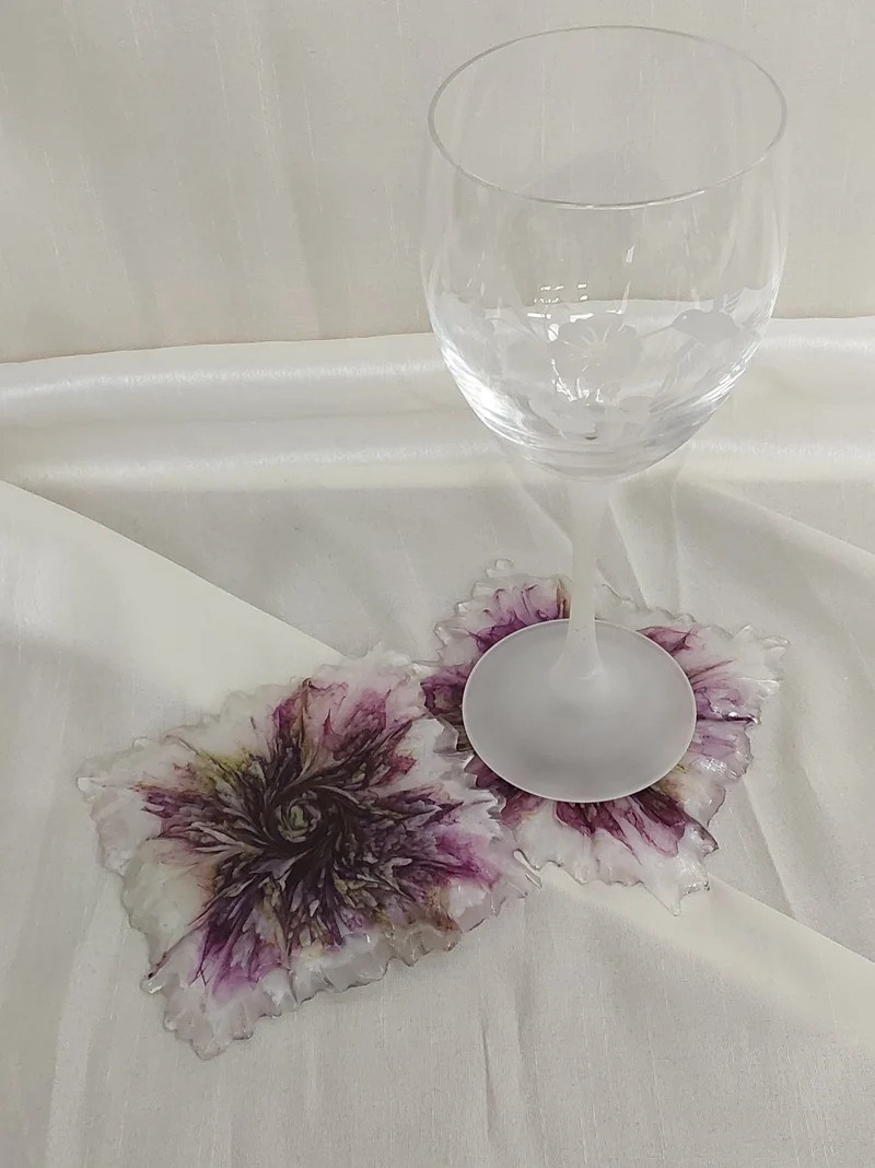 Untersetzer mit Blume-Effekt 2er Set
