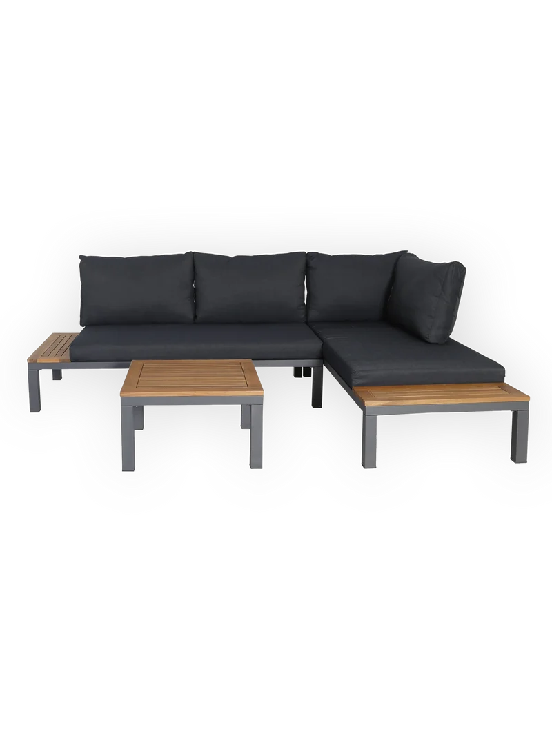 Outdoor Ecklounge Bali mit Tisch, Akazie - anthrazit, teak
