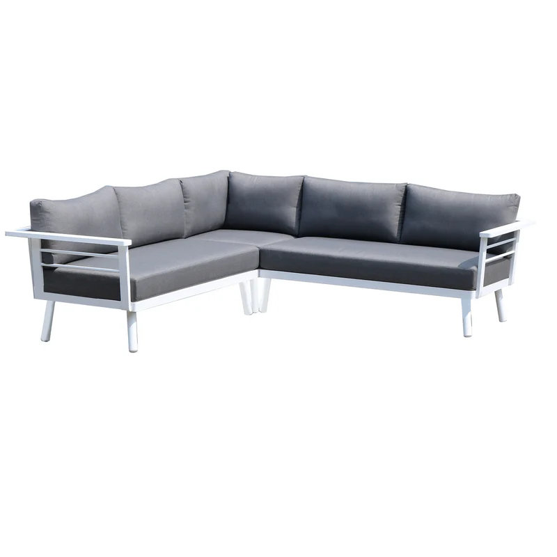 Outdoor Ecklounge Miami, Aluminium - weiß, grau