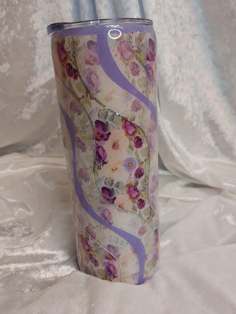 Tumbler Trinkbecher Deko Blüten