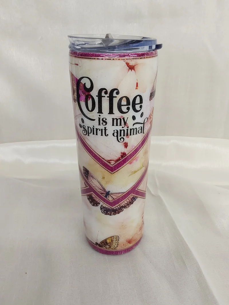 Tumbler "Schmetterlinge" Strohhalm