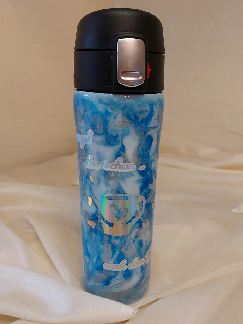 Tumbler mit Klappdeckel Spruch