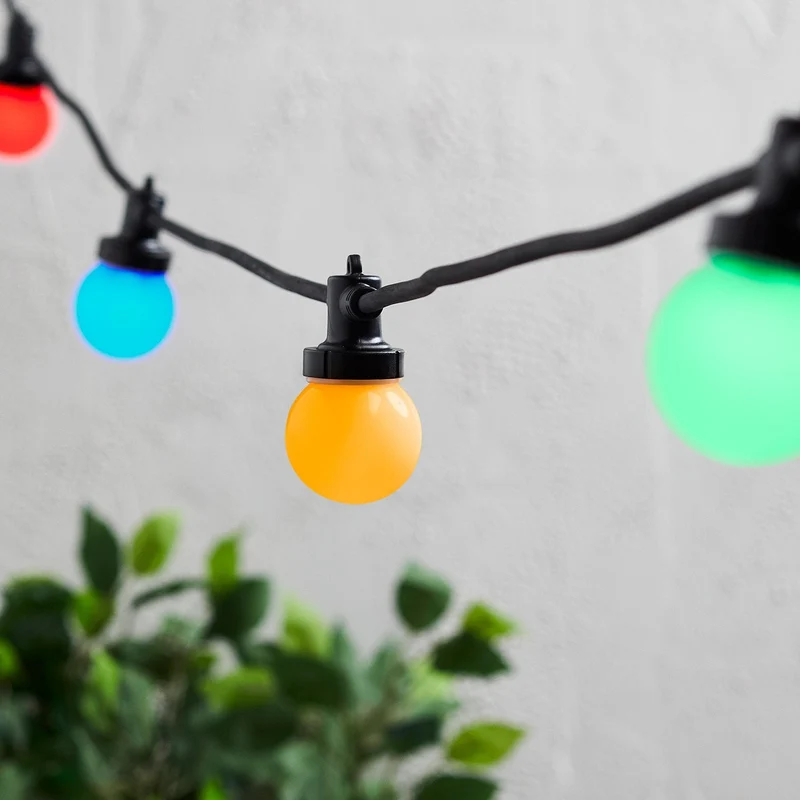 Pro Connect IP67 150m 300er Party Lichterkette bunt koppelbar schwarzes Kabel