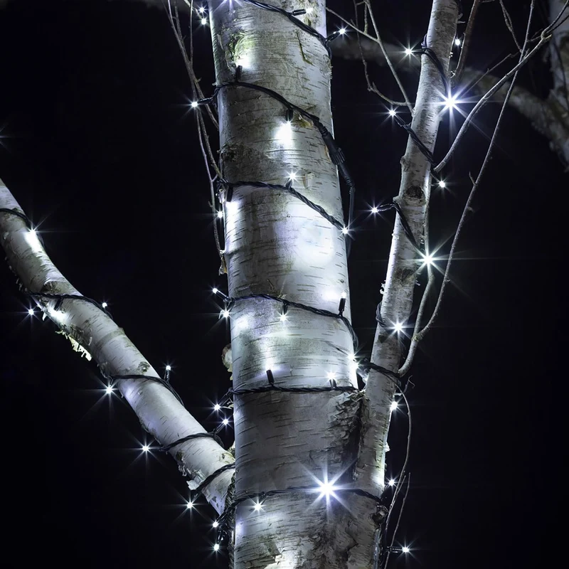 Pro connect von 140m 1400er LED Lichterkette weiß koppelbar schwarzes Kabel