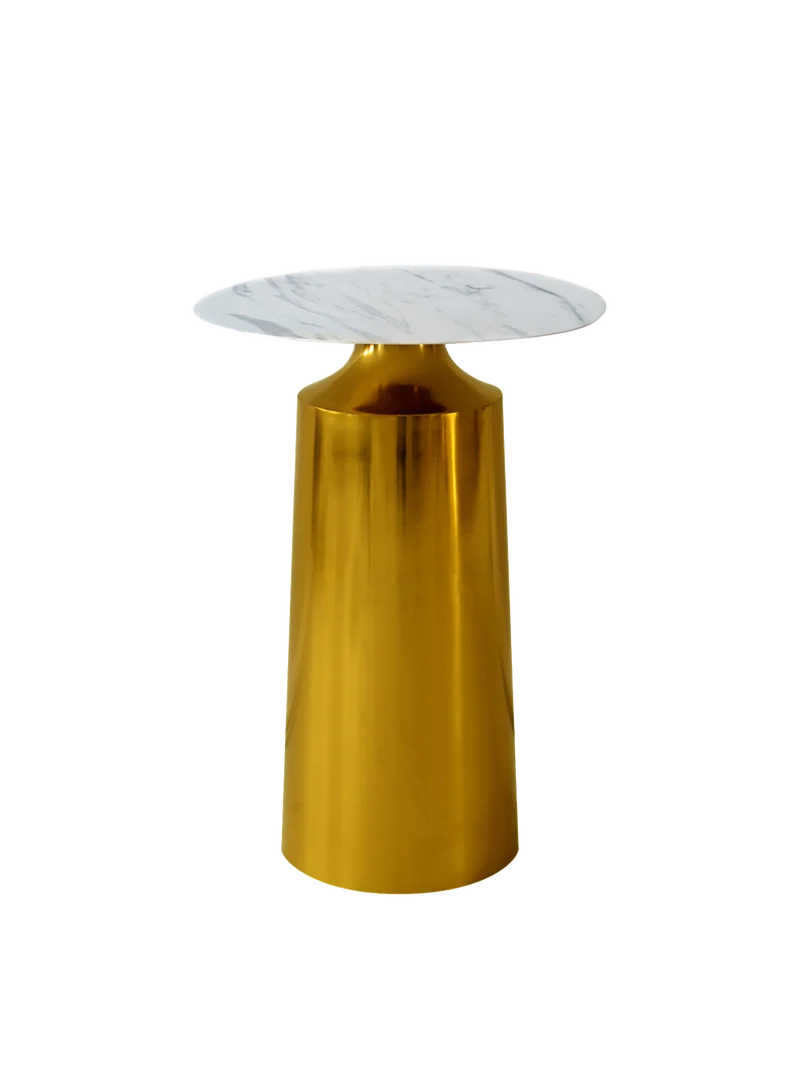 Beistelltisch White Marble, Metall - gold, weißer marmor