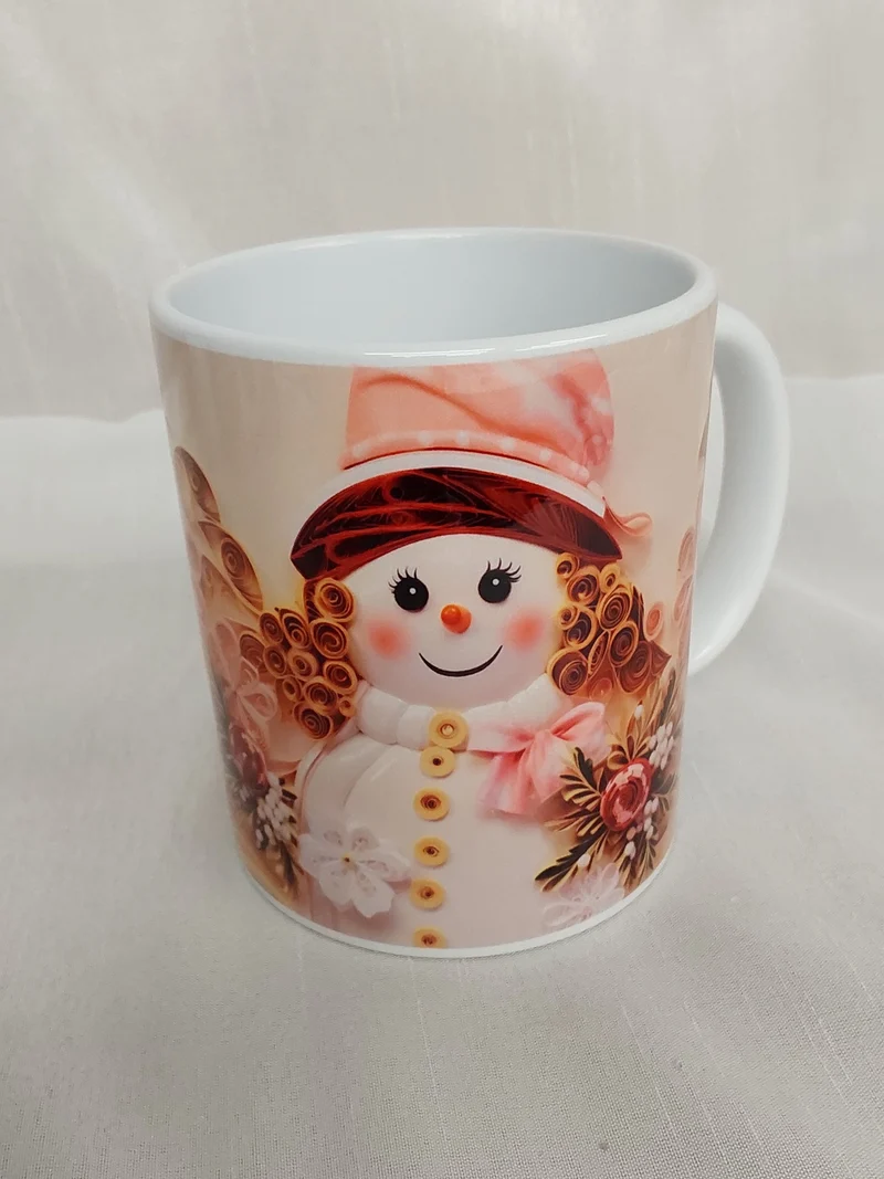 Tasse Schneemann mit Blüten