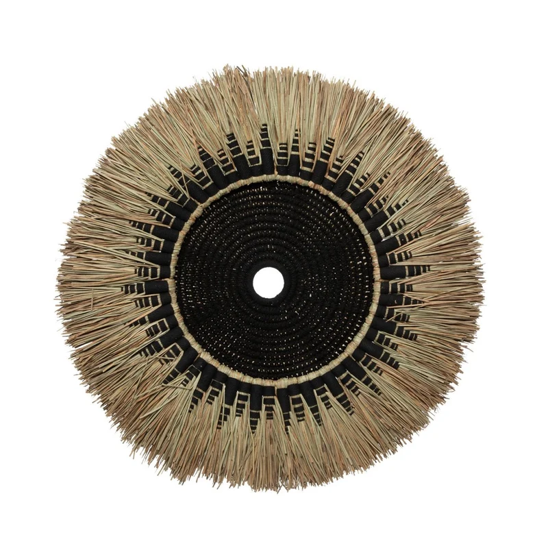 Wanddeko Macramé Schwarz