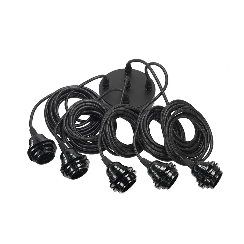 Lampenfassung für 5 Lampen | Schwarz