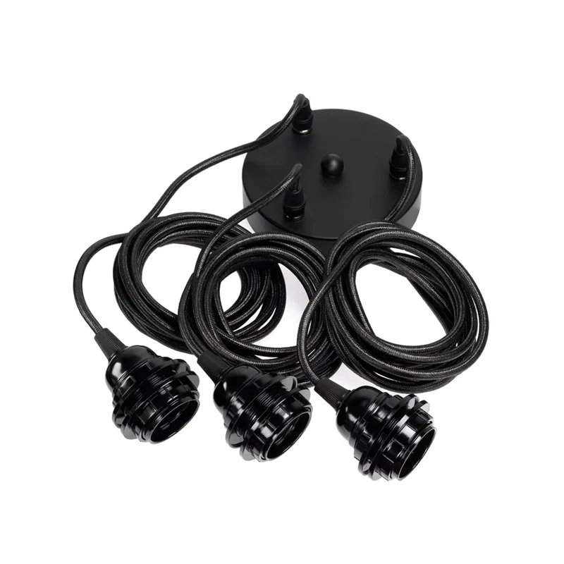Lampenfassung für 3 Lampen Schwarz