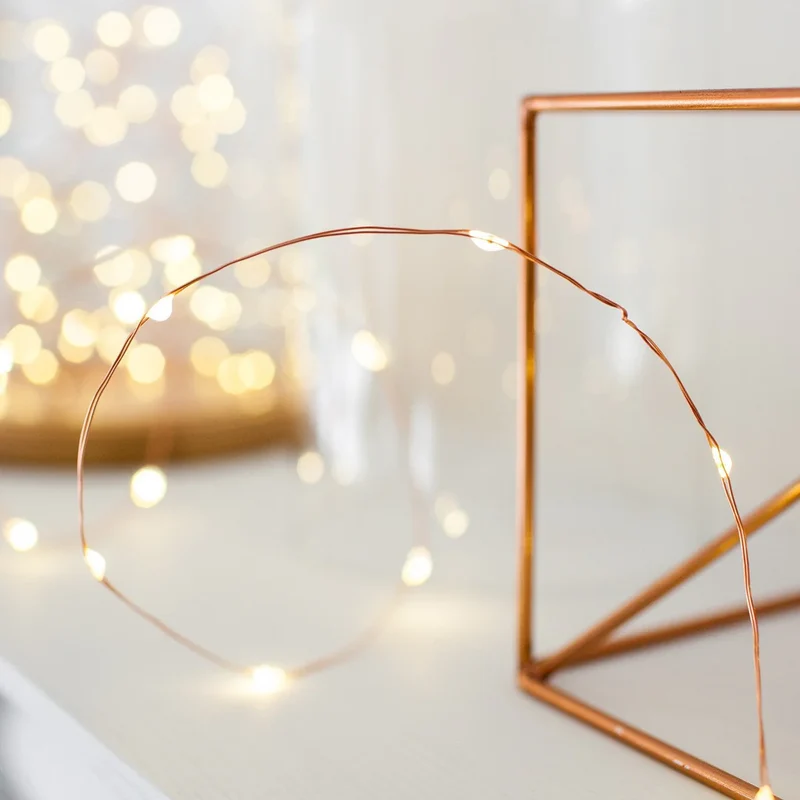 100er LED Mikro Lichterkette auf Kupferdraht warmweiß