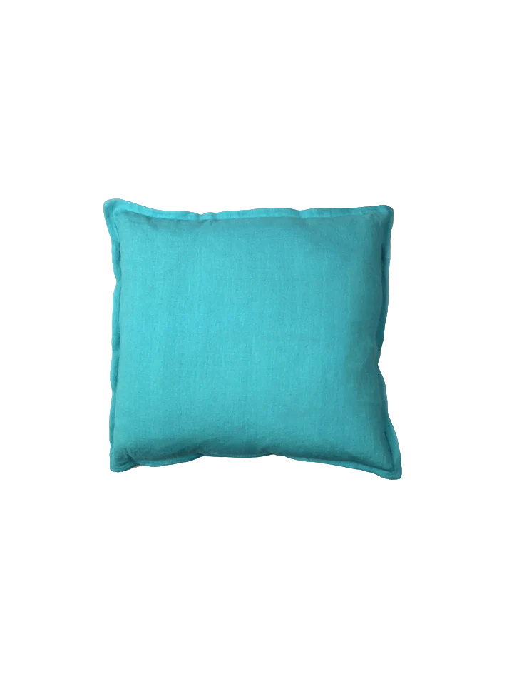 Kissenhülle | Linen in aquablue