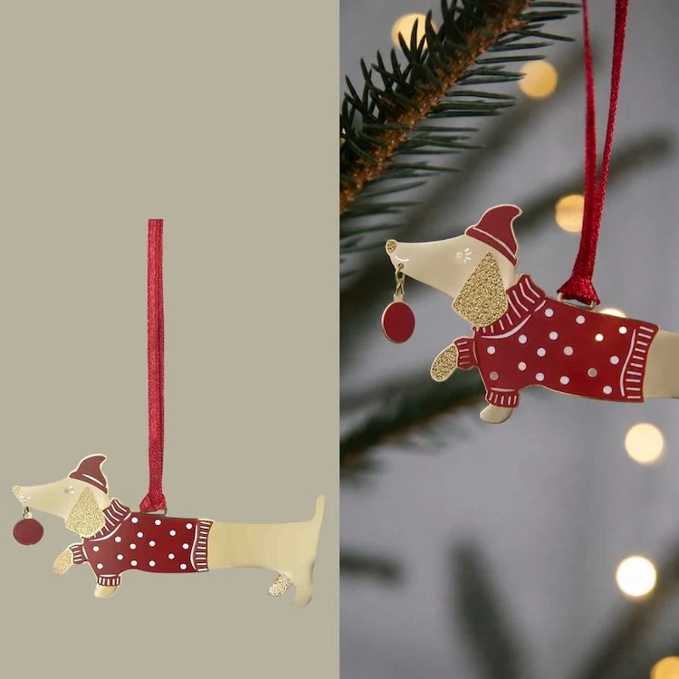 Dekoanhänger Weihnachtsdackel