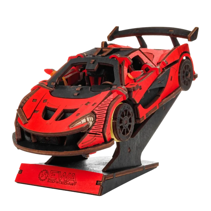3D Holzpuzzle Auto in rot