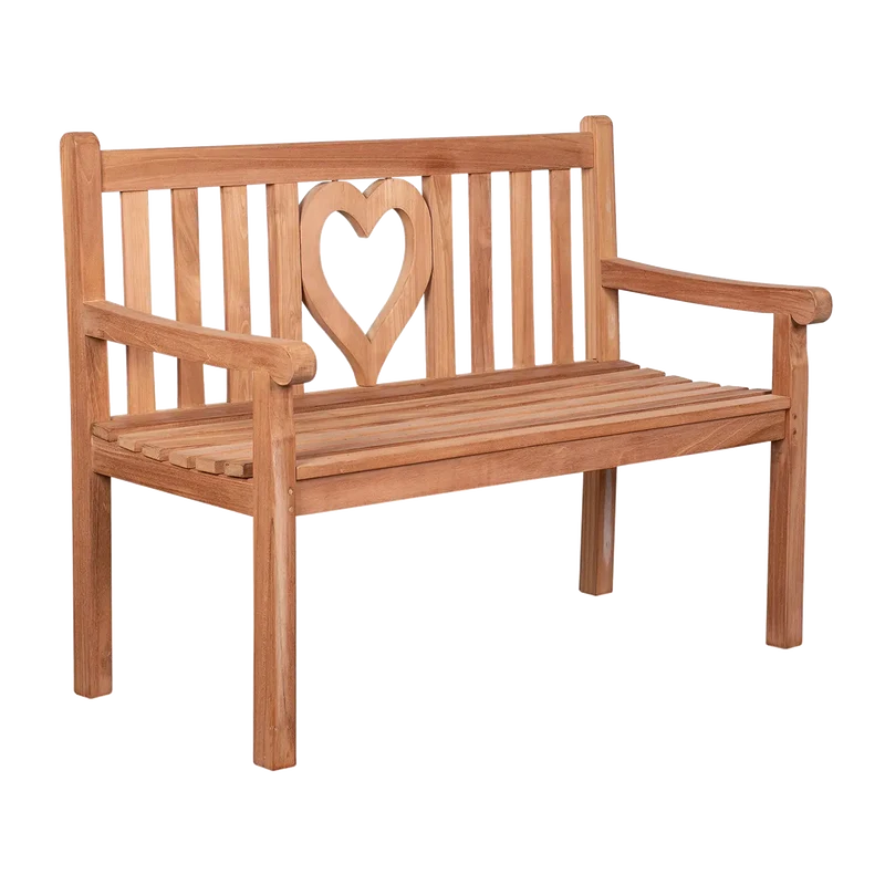 Teak-Gartenbank Herz