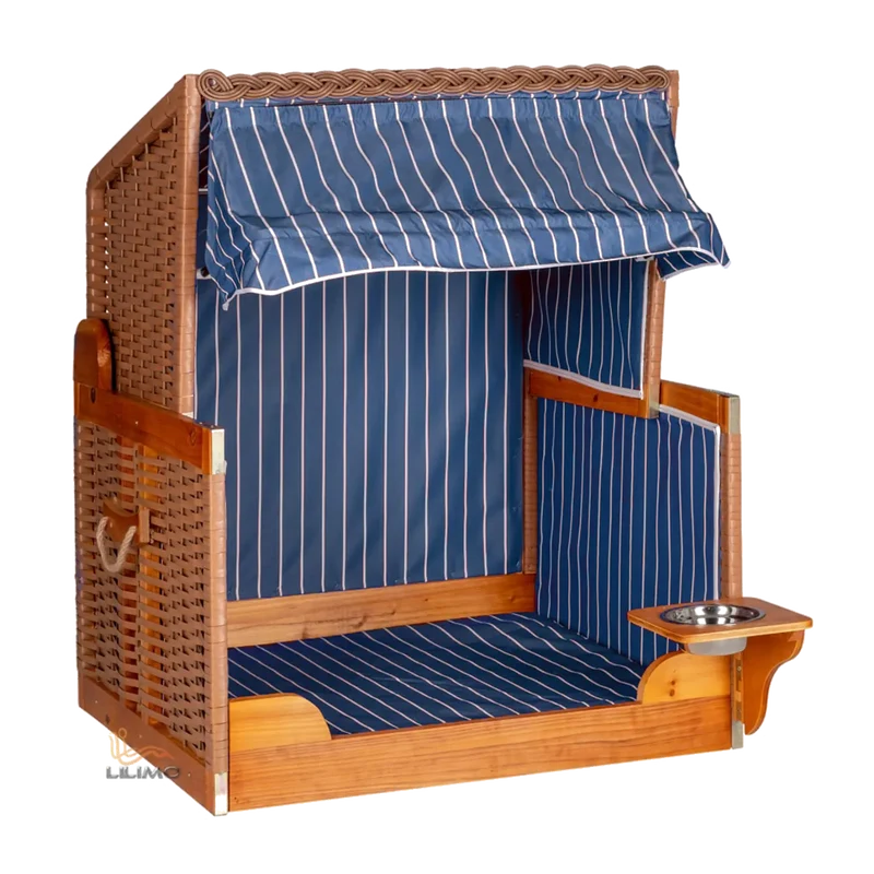 Strandkorb für Hunde, blau