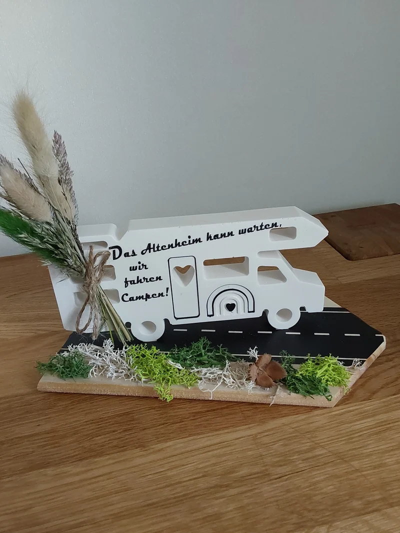 Wohnmobil mit Spruch