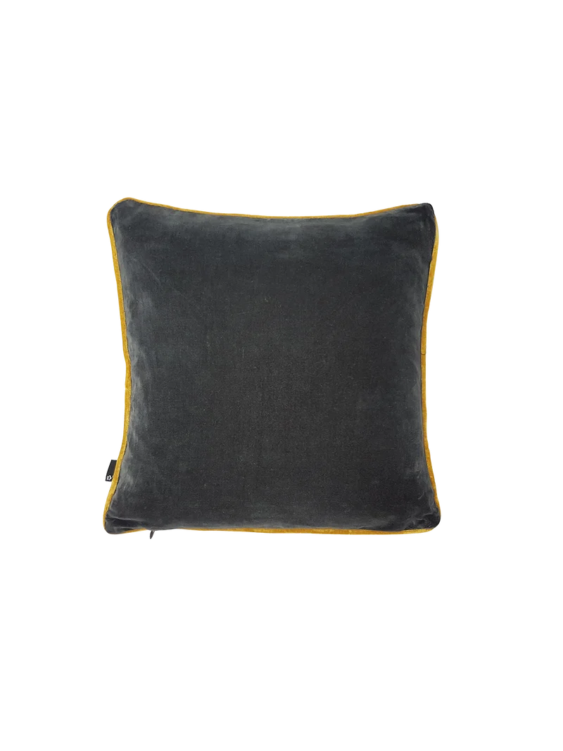 Kissenhülle Velours | CORD deepgrey mustard