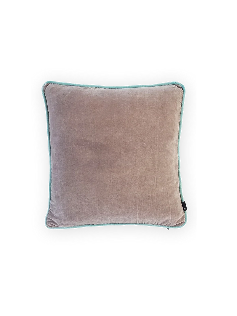 Kissenhülle Velours | CORD taupe iceblue