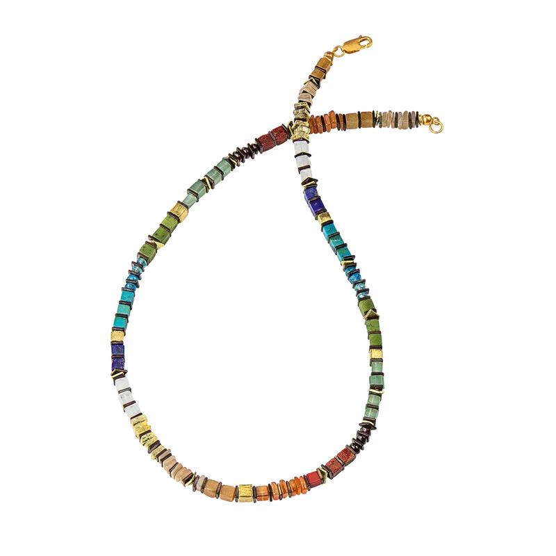 Collier "Rainbow Cubes"