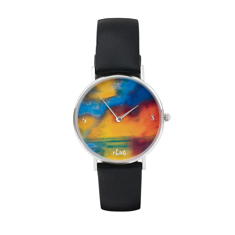 Künstler-Armbanduhr "Meer mit zwei Dampfern"