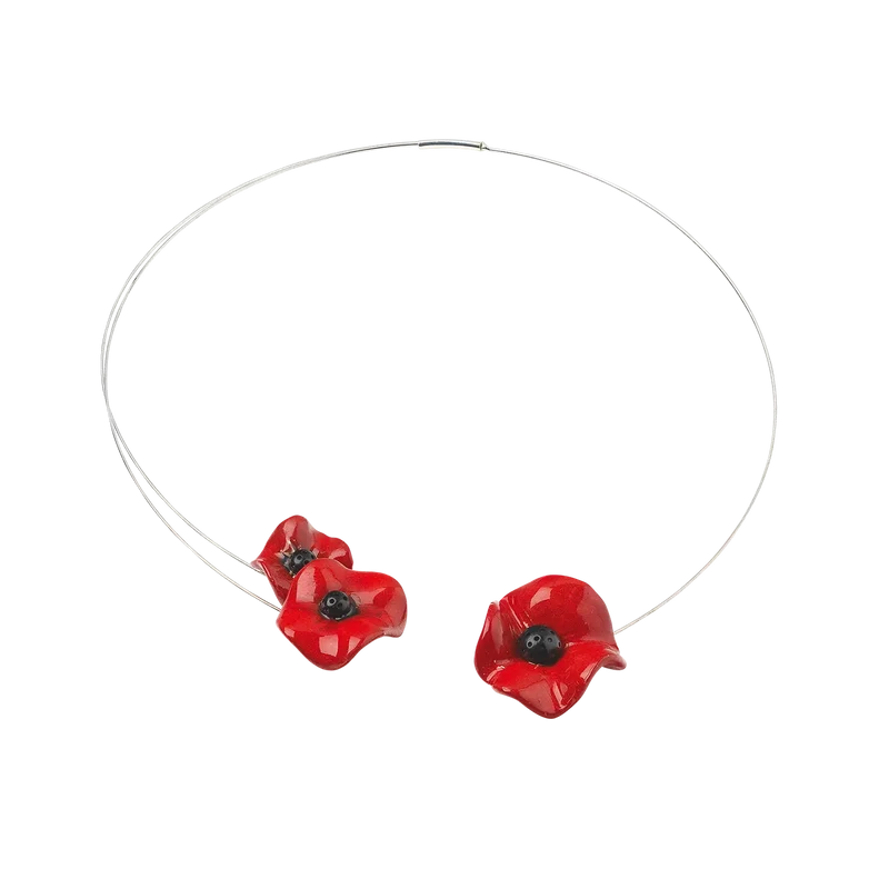 Collier "Mohnblüten"