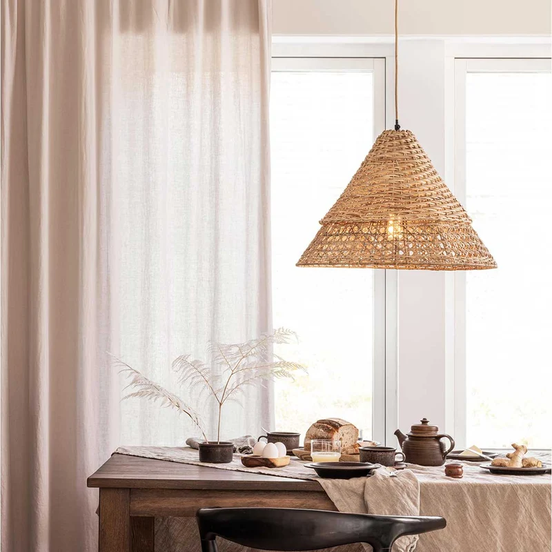 Hängende Rattan Leuchte PUNE