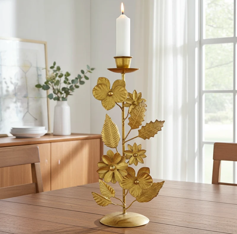 Kerzenhalter AVALON – Boho, Messing Gold, IMBARRO Deko