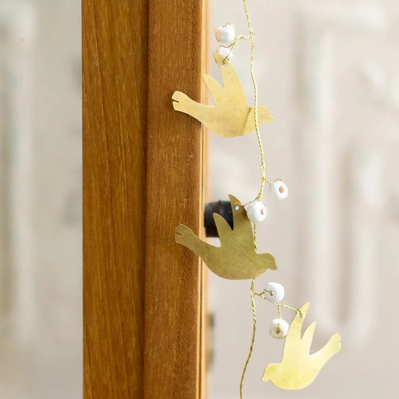 Hochzeitsdeko Girlande Vogel Gold