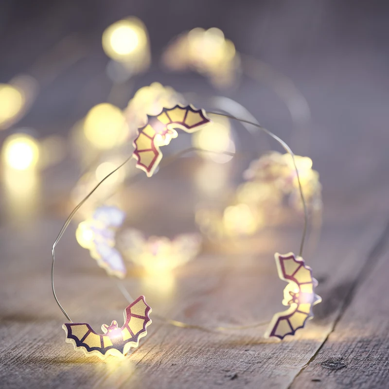 20er LED Micro Lichterkette Fledermäuse