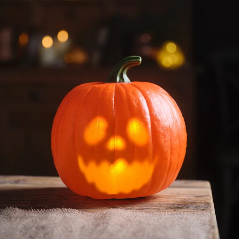 Animierter Halloween-Kürbis mit Ton- und visuellen Effekten