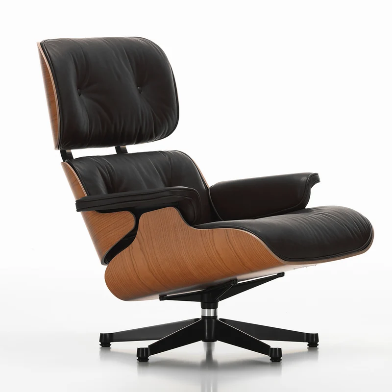 Sessel | Lounge Chair - Amerikanischer Kirschbaum mit Sternfuß poliert - Seiten schwarz