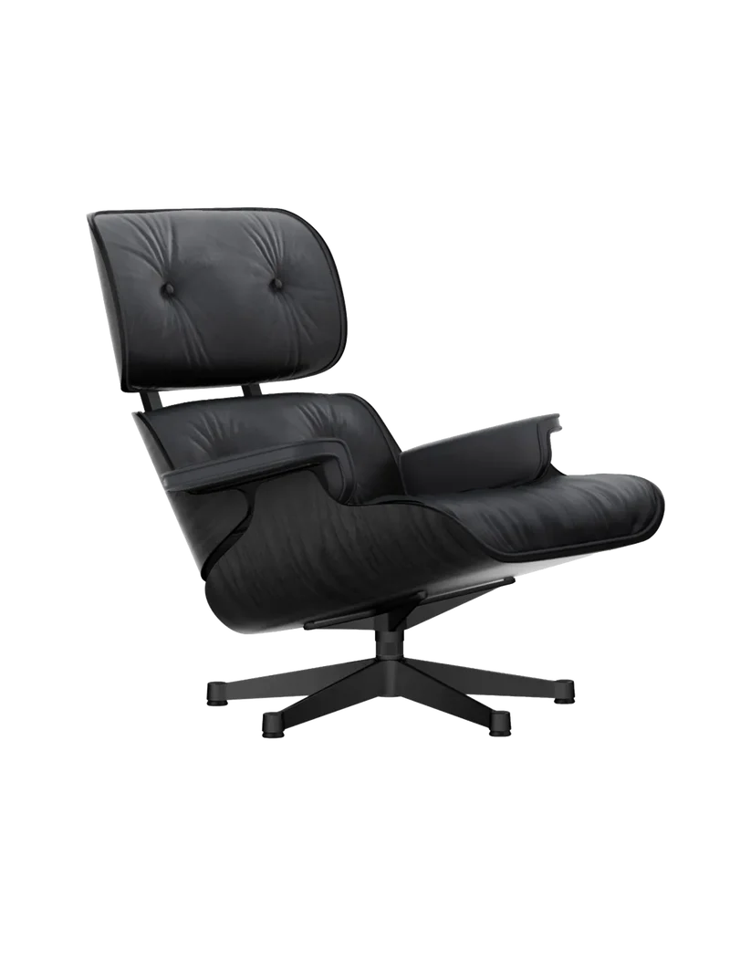 Sessel | Lounge Chair - Esche schwarz mit Sternfuß schwarz beschichtet