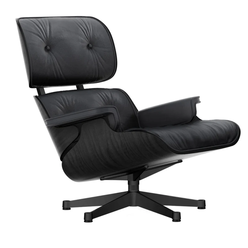 Sessel | Lounge Chair - Esche schwarz mit Sternfuß schwarz beschichtet