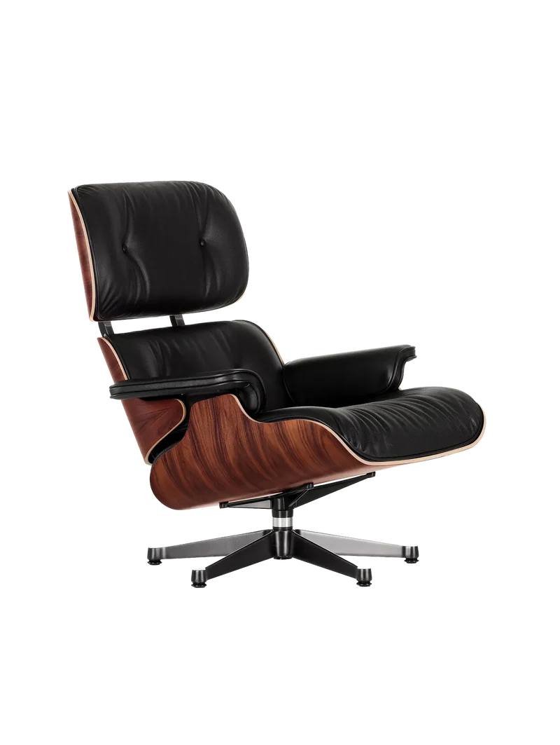 Sessel | Lounge Chair - Santos Palisander mit Sternfuß poliert - Seiten schwarz